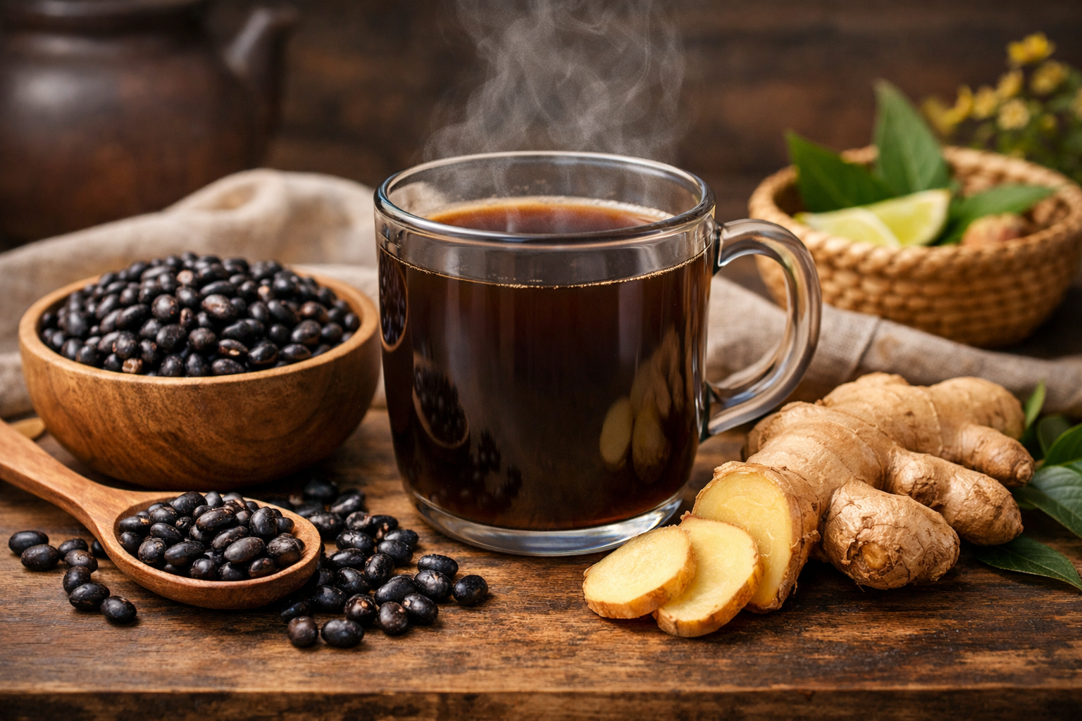 Nước đậu đen rang gừng: Thức uống dân dã giúp giảm cân, bổ thận, tăng đề kháng