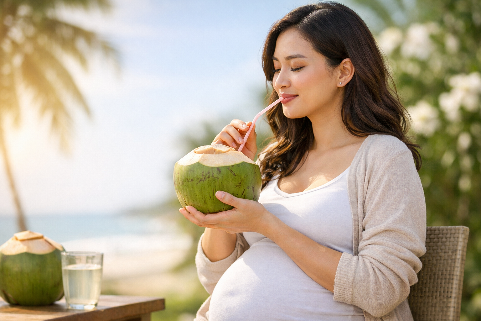 Mẹ bầu uống nước dừa mỗi ngày: Lợi đủ đường nhưng cần đúng cách