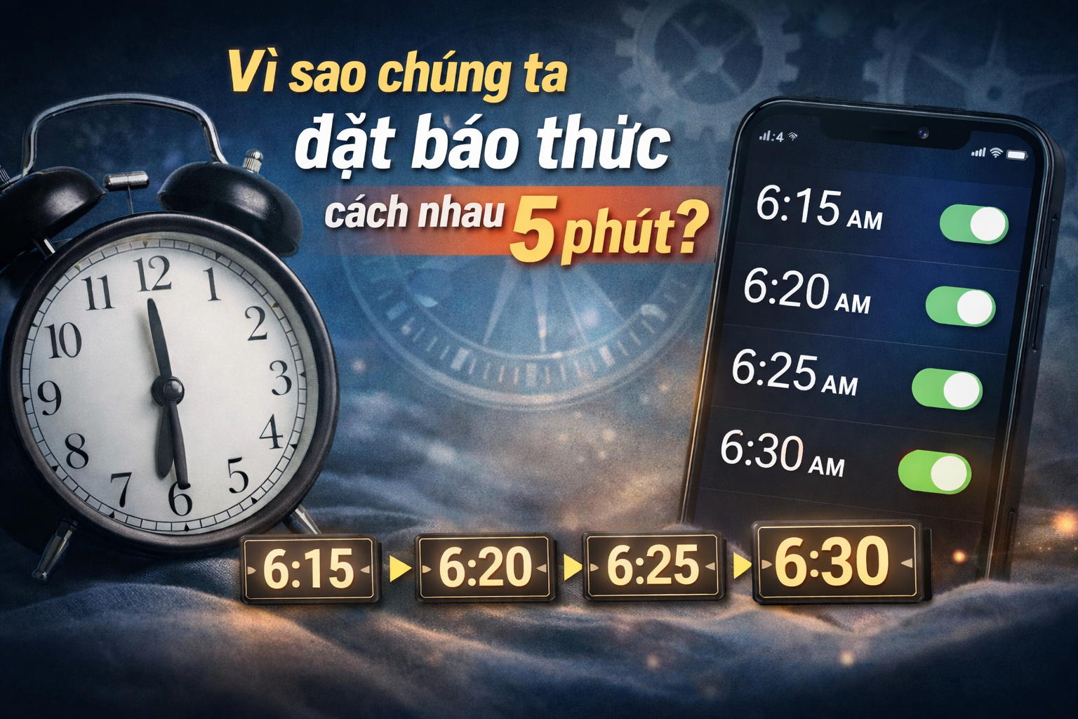 Vì sao con người luôn đặt báo thức theo mốc 5 phút?